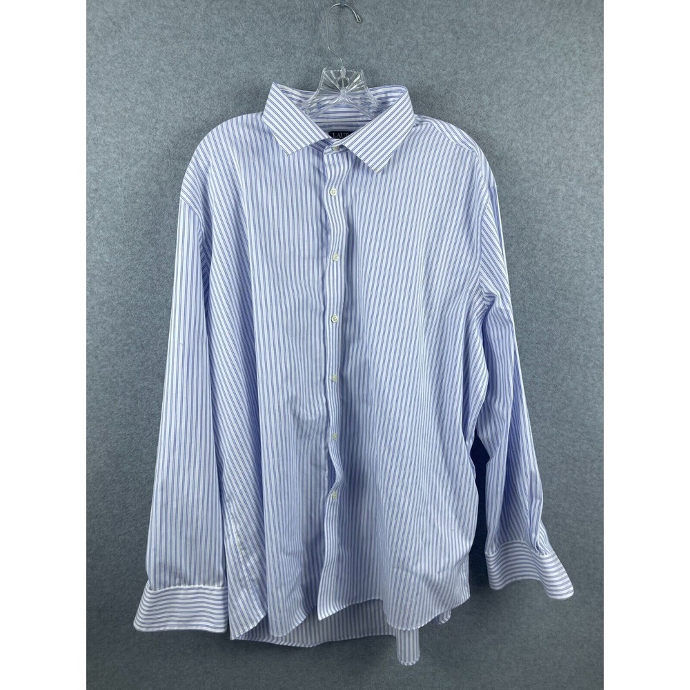 Lauren Ralph Lauren Shirt Men's 2XL Blue Striped Long Sleeve Button Up Classic
